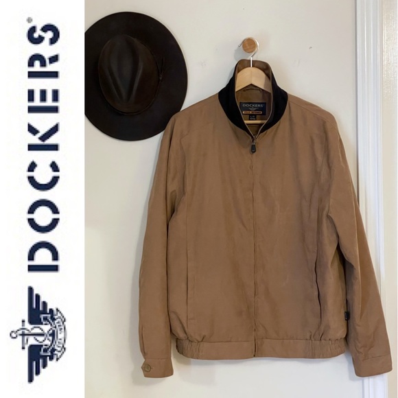 DOCKERS stain defender light fall jacket in camel, Sz L - Picture 6 of 15